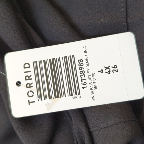 Torrid Georgette Zip-Front Dolman Tunic Blouse 4X - Picture 16 of 16